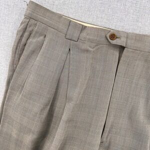 VTG 90s Giorgio Armani Pleated Dress Pants Men 39x34.5 Taupe Wool Made in Italy